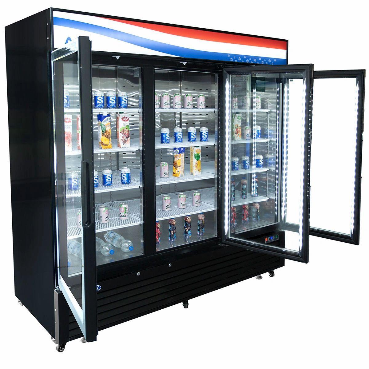 Atosa USA MCF8724GR Glass 3-Door Merchandiser Refrigerator 69.54 cu. ft.