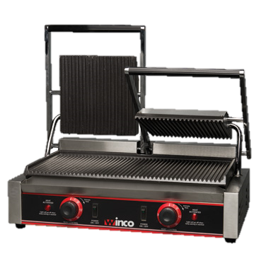 Italian Style Panini Grill 120v Stainless Steel 19" x 19" Grill Surface