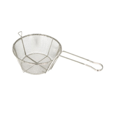 Winco FBRS-9 9 1/2" Round Wire Fry Basket, 6 Mesh