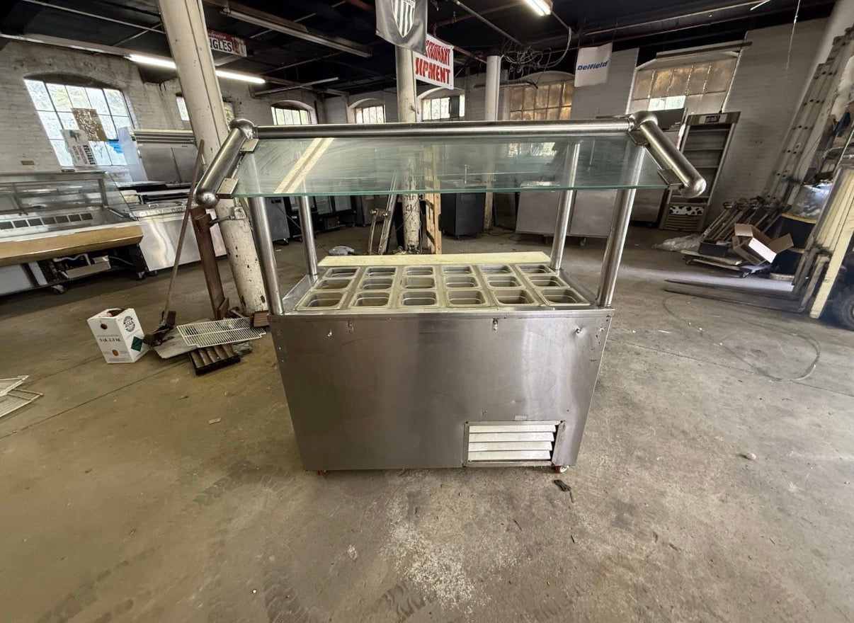 Leader 48” Used Buffett Toppings Table Refrigerated Cooler Used