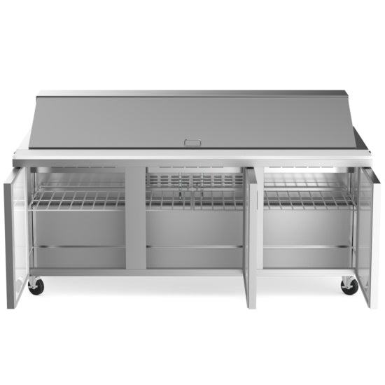 Coldline SMP72 72" Mega Top Refrigerated Sandwich Prep Table with Cutting Board and Food Pans