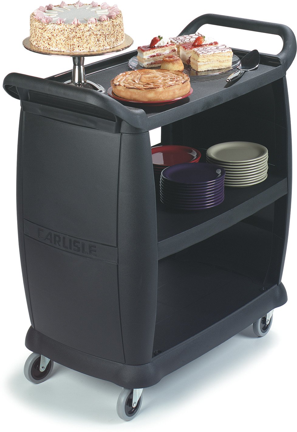 Carlisle CC203603 Busing & Transport Cart, Black