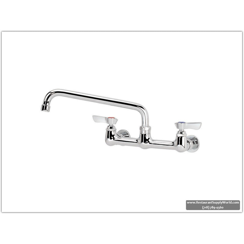 14" Swing Spout, Wall Mount 8in-Spread Commercial Faucet