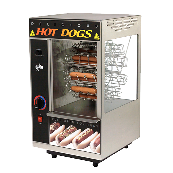 (QUICK-SHIP) Star™ Broil-O-Dog Hot Dog Broiler 18 Dogs & 12 Buns Capacity Stainless Steel