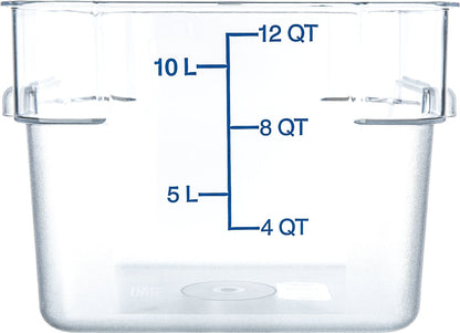 Carlisle 10724-07 12 Qt Clear Square Food Storage Container