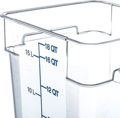 Carlisle 1072507 18 Qt Clear Food Storage Container