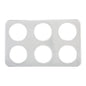Winco ADP-444 Stainless Steel Adaptor Plate with Six 4-3/4'' Inset Holes