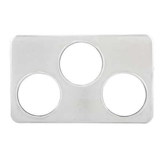 Winco ADP-666 Stainless Steel Adaptor Plate with Three 6-3/8'' Holes