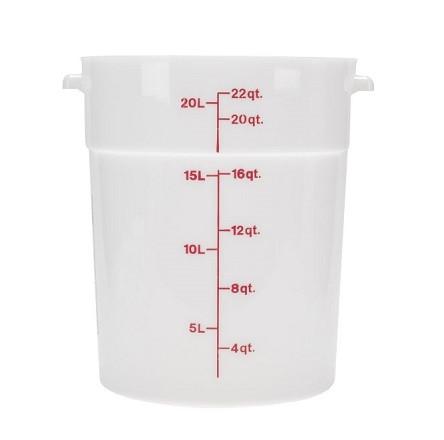 Winco PPRC-22W 22 Qt. White Food Storage Container