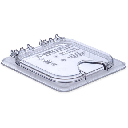 Carlisle 10319Z07 Hinged Notched Universal Lid 1/6 Size Clear