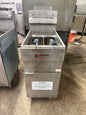 Cecilware Pro FMS403 Natural Gas Three Tube Floor Fryer - 90,000 BTU USED