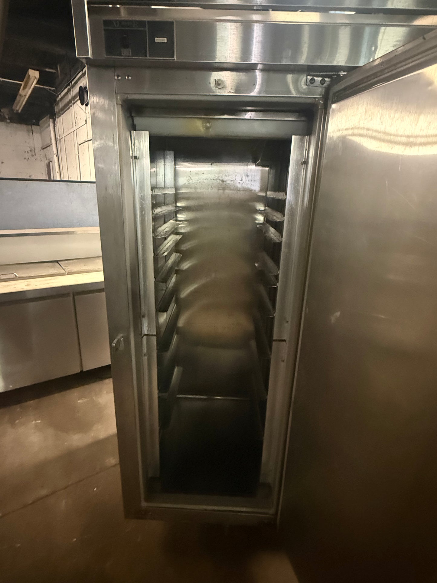 COMMERCIAL 3 DOOR STAINLESS STEEL REACH IN REFRIGERATOR USED 74”