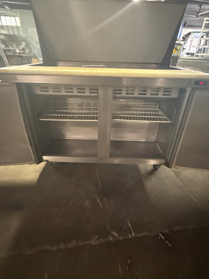 AVANTCO 48” MEGATOP REFRIGERATOR SANDWICH PREP TABLE COOLER USED