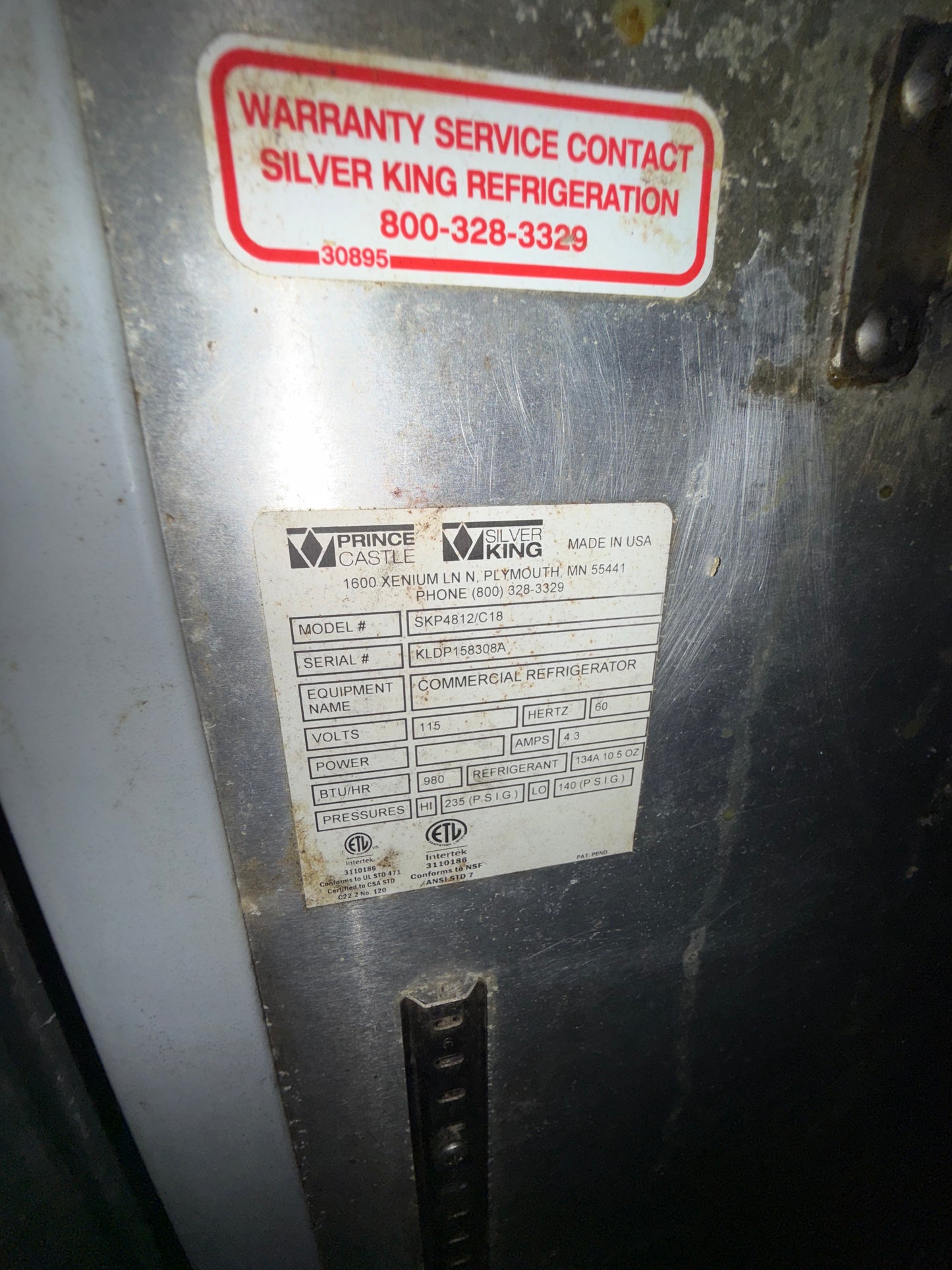 SILVER KING SKP48/12 48” USED COMMERCIAL SANDWICH PREP UNIT REFRIGERATOR COOLER