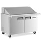 48" Mega Top Refrigerated Sandwich Prep Table with Cutting Board and Food Pans