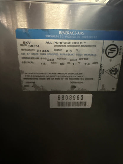 Beverage-Air SMF34 Milk Cooler w/ Top & Side Access - (512) Half Pint Carton Capacity, 115v USED