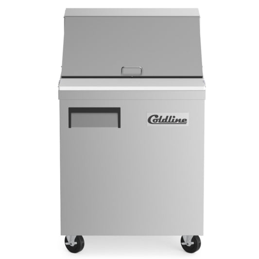 Coldline SMP27 27" Mega Top Refrigerated Sandwich Prep Table with Cutting Board and Food Pans