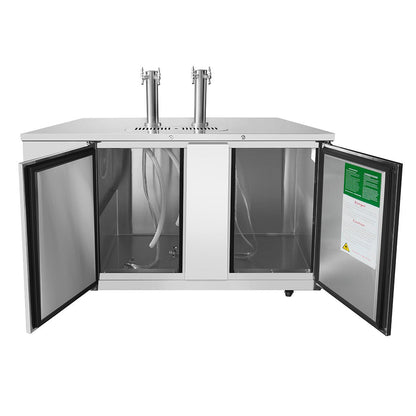 ATOSA 68" Keg Cooler, All SS, Dual Faucet Tower, 68"x28"x40" MKC68
