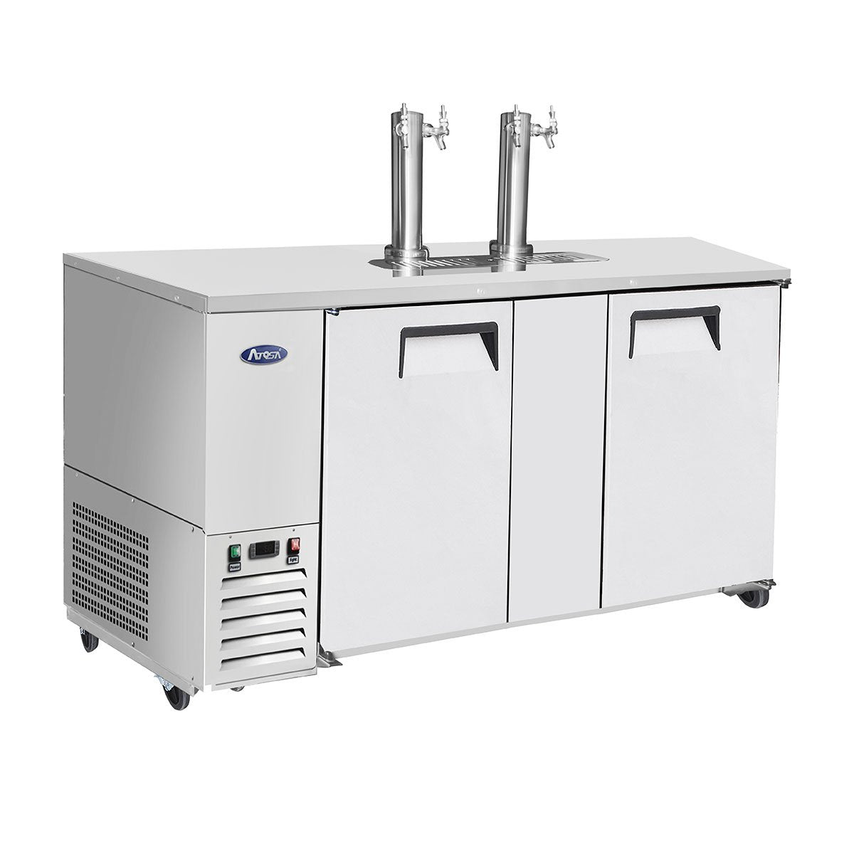 ATOSA 68" Keg Cooler, All SS, Dual Faucet Tower, 68"x28"x40" MKC68