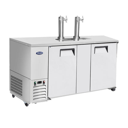 ATOSA 68" Keg Cooler, All SS, Dual Faucet Tower, 68"x28"x40" MKC68