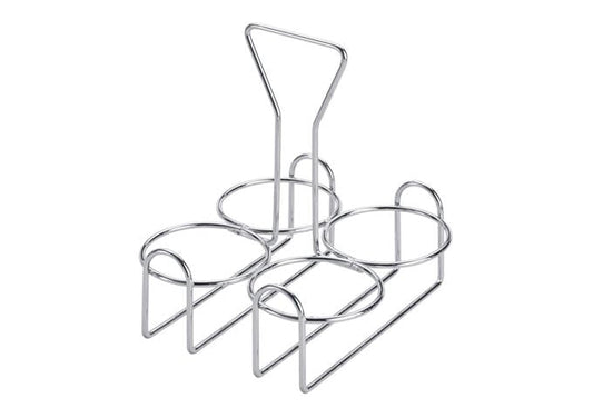 Winco Chrome Plated 4-Ring Condiment Jar Rack WH-9