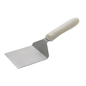 Winco TWP-41 4" X 3-3/4" Blade Steak/Burger Turner with Whie Ergonomic Plastic Handle