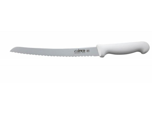 Winco KWH-10 9-1/2" Wavy Edge Curved Bread with Easy Grip Plastic Handle