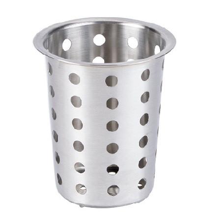 Winco FC-SS 4-1/2" Dia Stainless Steel Perforated Flatware Cylinder