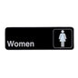 Winco SGN-312 Black 3" X 9" Information Sign with Symbol - Imprint "Women"
