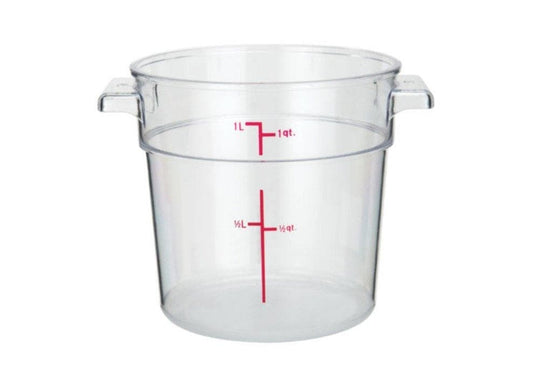 Winco Clear Polycarbonate Round Storage Container - Various Sizes