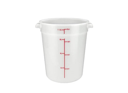 Winco White Polypropylene Round Storage Container - Various Sizes