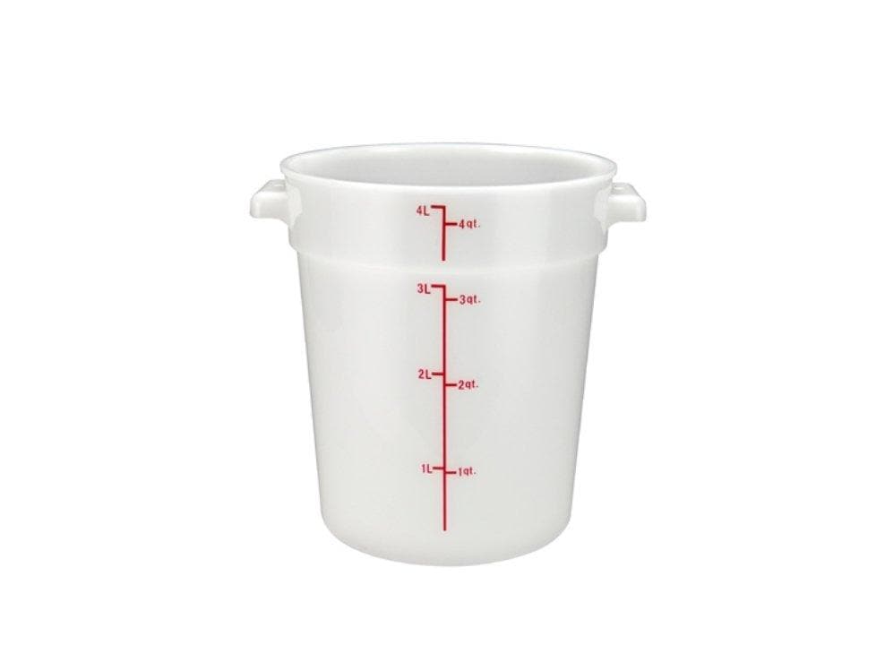 Winco White Polypropylene Round Storage Container - Various Sizes