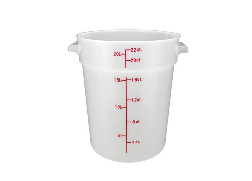 Winco White Polypropylene Round Storage Container - Various Sizes