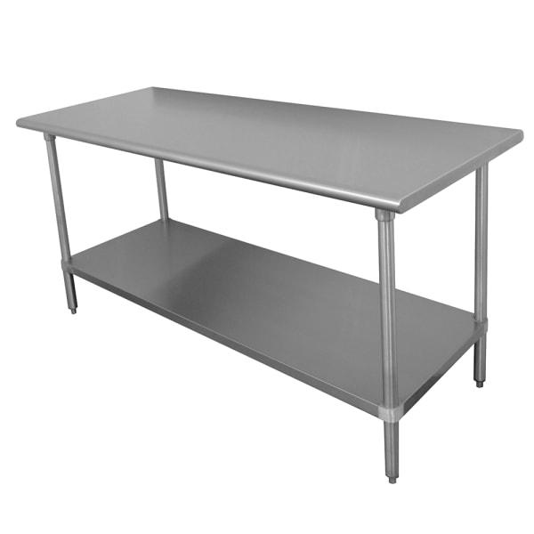 Advance Tabco SAG-240 30" 16 ga Work Table w/ Undershelf & 430 Series Stainless Flat Top [Extended Lead Time 14+ days]