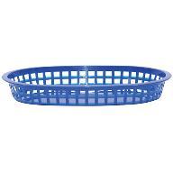 Tablecraft 1076BL 10" Oval Blue Plastic Basket