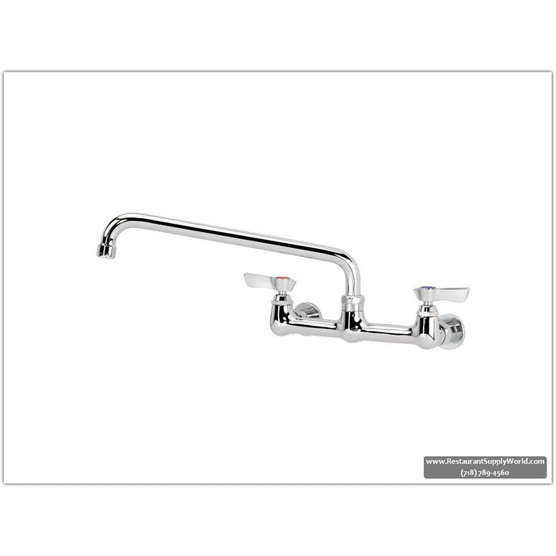 16" Swing Spout, Wall Mount 8in-Spread Commercial Faucet
