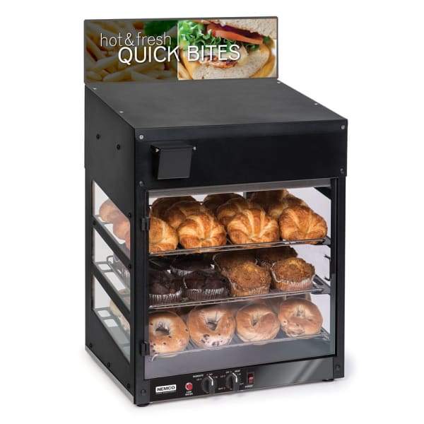 Nemco 6475 120V 20" Full Service Countertop Heated Display Case - (3) Shelves, 120v [Usually ships within 1 - 3 business days]
