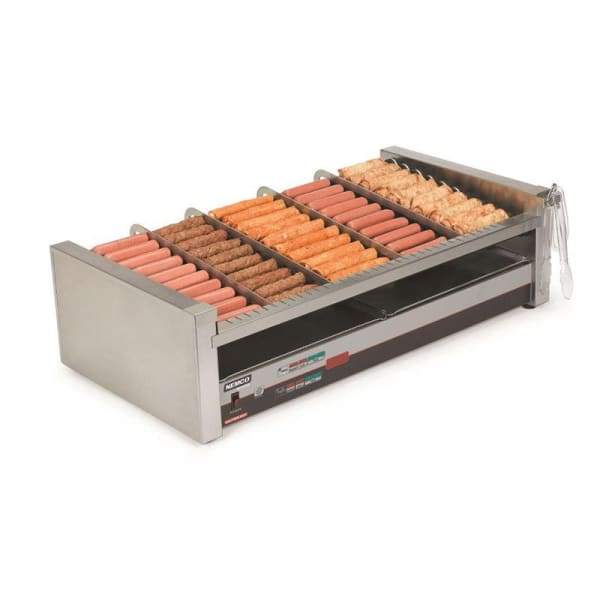 Nemco 8250SX-SLT 50 Hot Dog Roller Grill - Slanted Top, 120v [Usually ships within 4 - 8 business days]