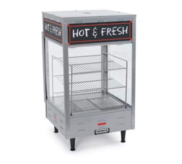 Nemco 6454-2 18 1/2" Self Service Countertop Heated Display Case - (3) Shelves, 120v [Usually ships within 1 - 3 business days]