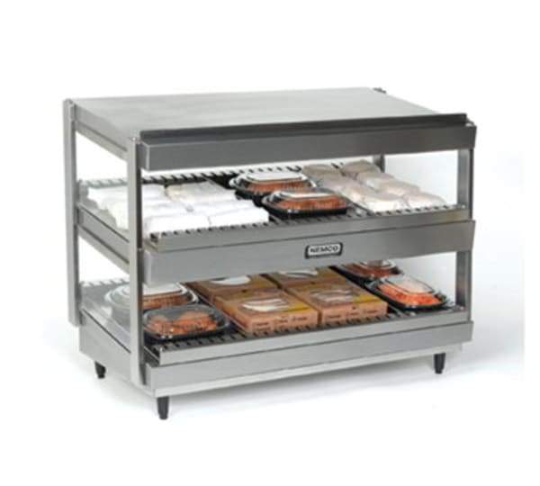 Nemco 6480-18 18" Self Service Countertop Heated Display Shelf - (2) Shelves, 120v [Usually ships within 4 - 8 business days]