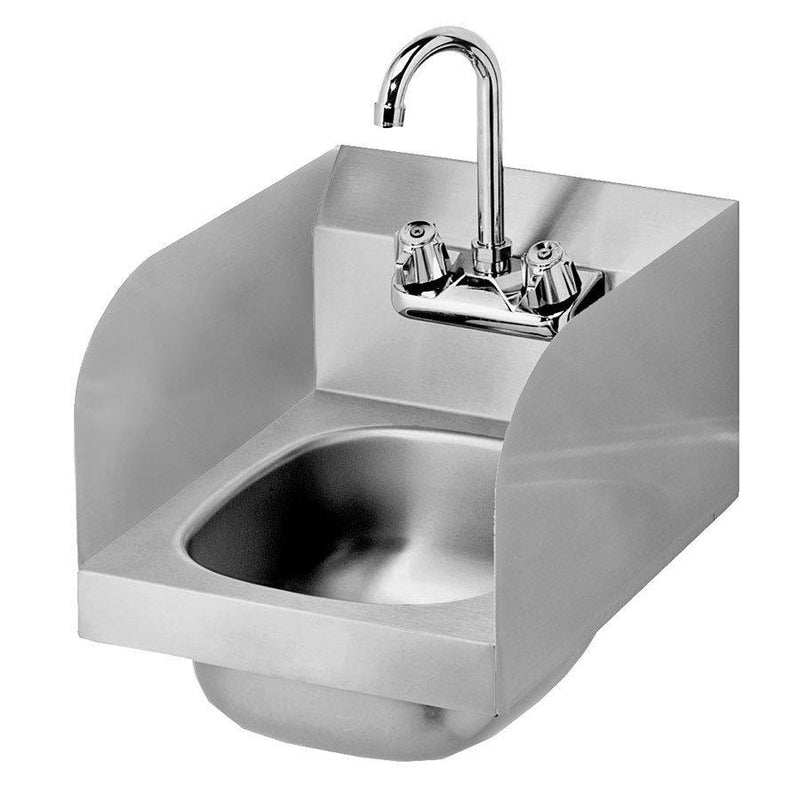 12-inch Commercial Stainless Steel Hand Sink with Side Splashes
