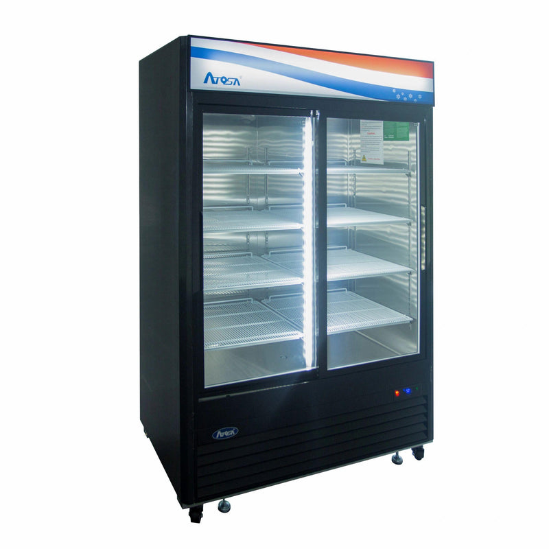 Atosa USA MCF8727GR Sliding Glass 2-Door Merchandiser Refrigerator 44.9 cu. ft.
