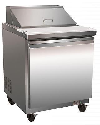 ServWare SP29-8 8 pan 29" refrigerated sandwich prep table
