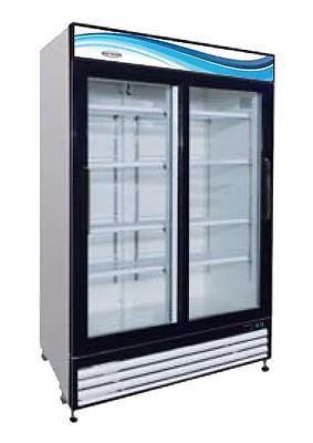 ServWare GR-48S glass 2 door refrigerator merchandiser