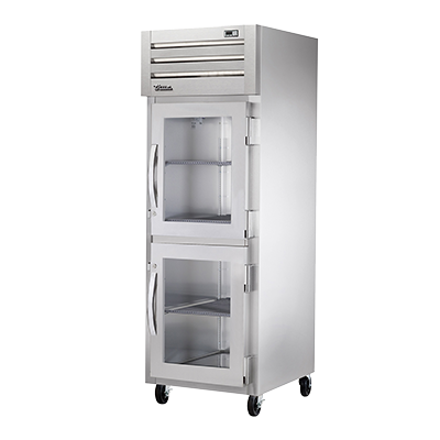 True Stainless Steel One-Section Two Glass Half Door Reach-In Heated Cabinet