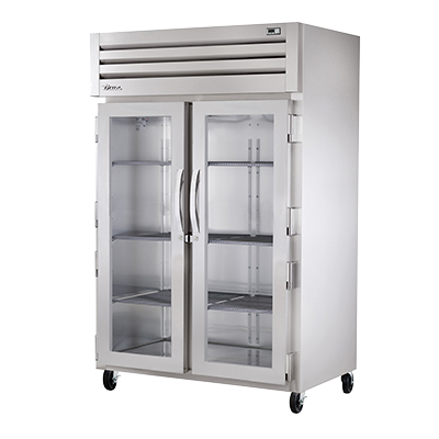 True Stainless Steel Two-Section Two Glass Door Reach-In Heated Cabinet