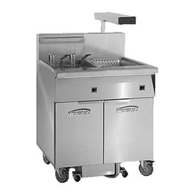 Imperial Stainless Steel 31" Wide Built-In Filter System Electric Floor Fryer