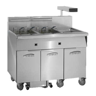 Imperial Stainless Steel 46.5" Wide Built-In Filter System Electric Floor Model Fryer