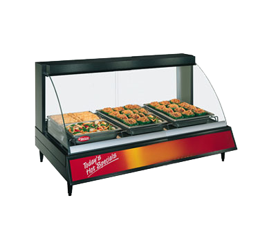 Hatco Glo-Ray® Designer Countertop Curved Glass Heated Display Case 45.5"W Single Shelf Stainless Steel