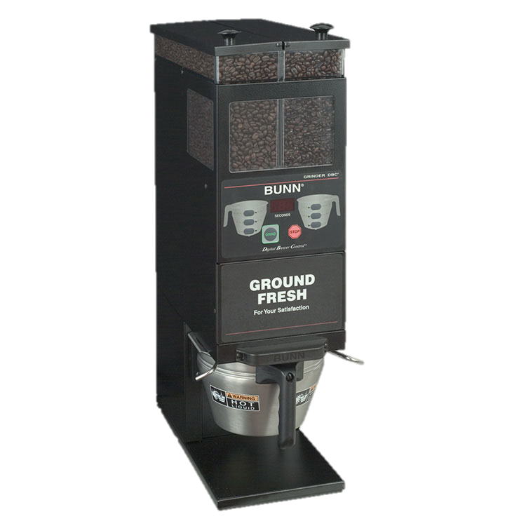 BUNN Coffee Grinder Portion Control Dual 6 lb. Hoppers Black Decor